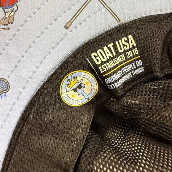 GOAT USA Men's Lacrosse Bucket Hat White Wide Brim NWT Outdoors SUn Protection - Picture 4 of 8